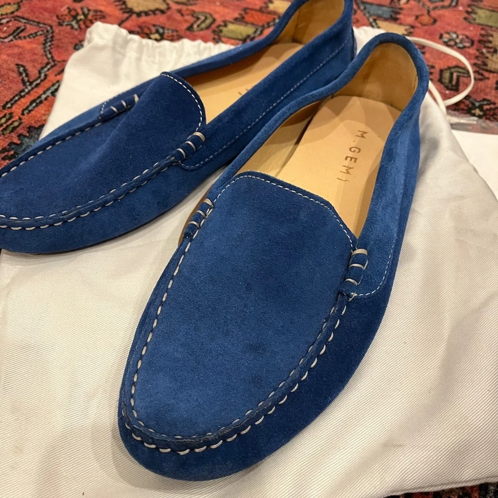 M. Gemi Royal Blue Felize Suede Driving  Shoes Box included - Picture 2 of 5